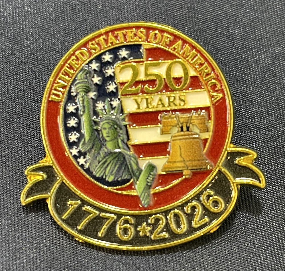 NWOT 250 Years 1776-2026 Patriotic Lapel Pin Liberty Bell Statue Liberty
